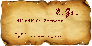 Mátéfi Zsanett névjegykártya